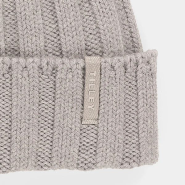 The Hat Shop Tilley Chunky Ribbed Merino Wool Beanie Grey