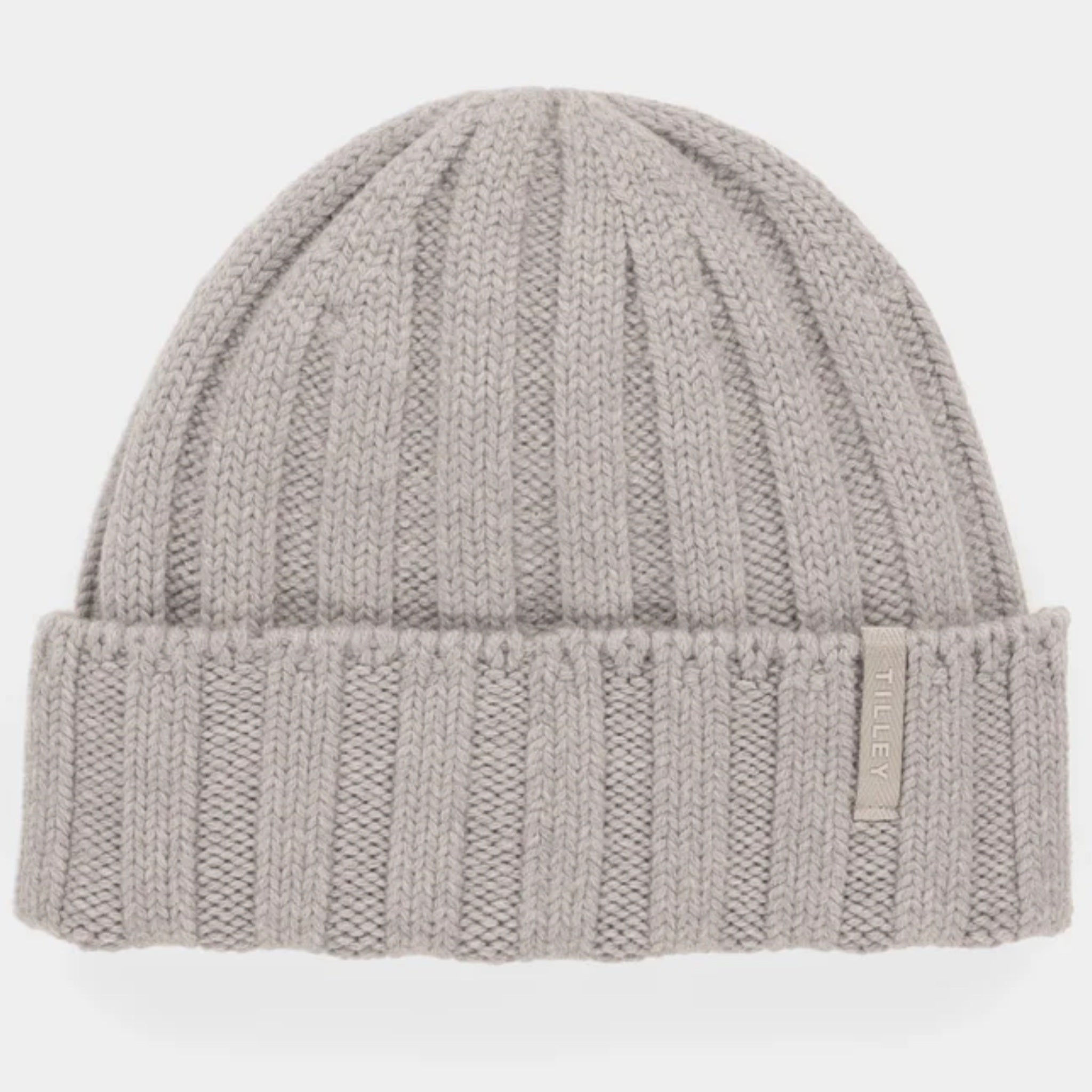 The Hat Shop Tilley Chunky Ribbed Merino Wool Beanie Grey