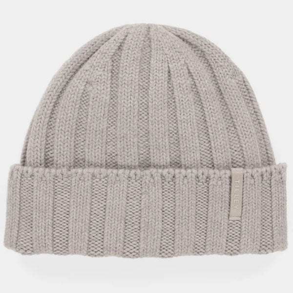 The Hat Shop Tilley Chunky Ribbed Merino Wool Beanie Grey