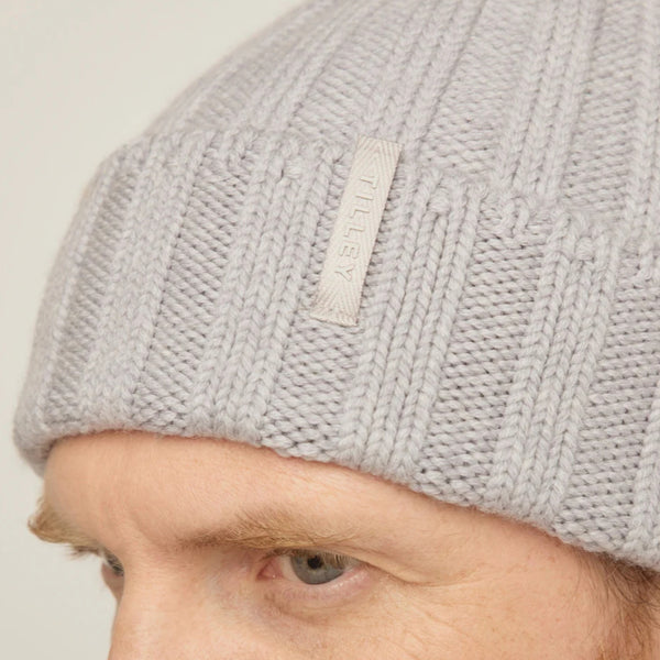 The Hat Shop Tilley Chunky Ribbed Merino Wool Beanie Grey