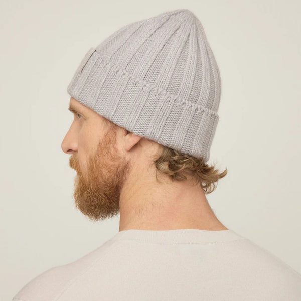 The Hat Shop Tilley Chunky Ribbed Merino Wool Beanie Grey