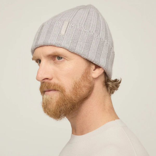 The Hat Shop Tilley Chunky Ribbed Merino Wool Beanie Grey