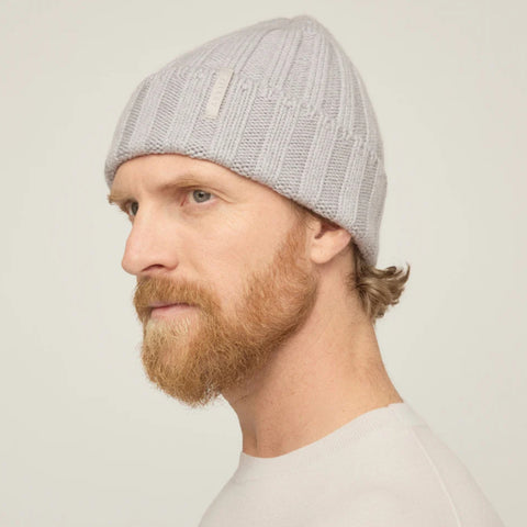 The Hat Shop Tilley Chunky Ribbed Merino Wool Beanie Grey
