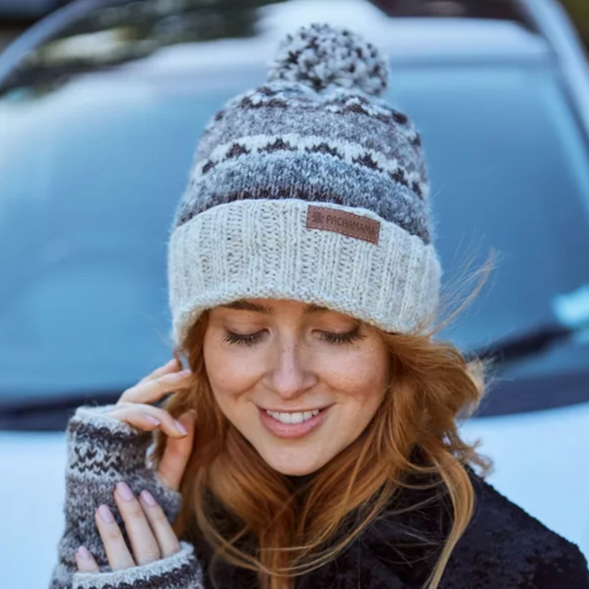 The Hat Shop Pachamama Classic Fairisle Beanie Natural