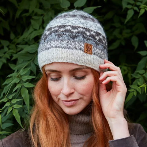 The Hat Shop Pachamama Classic Fairisle Beanie Natural