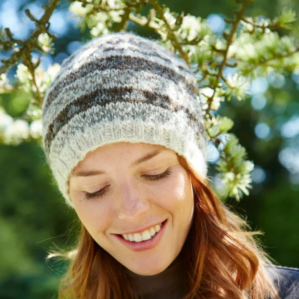 The Hat Shop Pachamama Classic Fairisle Beanie Natural