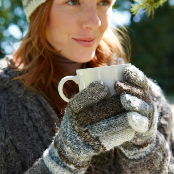 The Hat Shop Classic Fairisle Gloves Natural