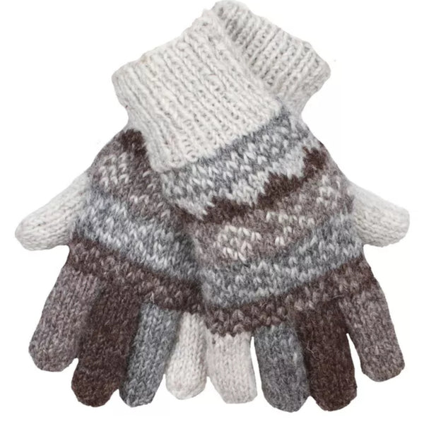 The Hat Shop Classic Fairisle Gloves Natural