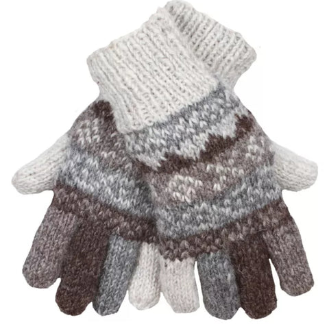 The Hat Shop Classic Fairisle Gloves Natural