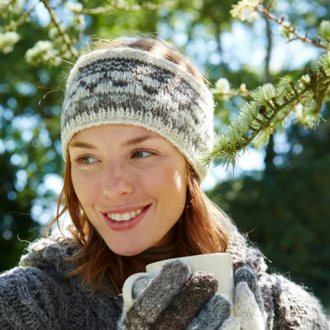 The Hat Shop Pachamama Classic Fairisle Headband Natural