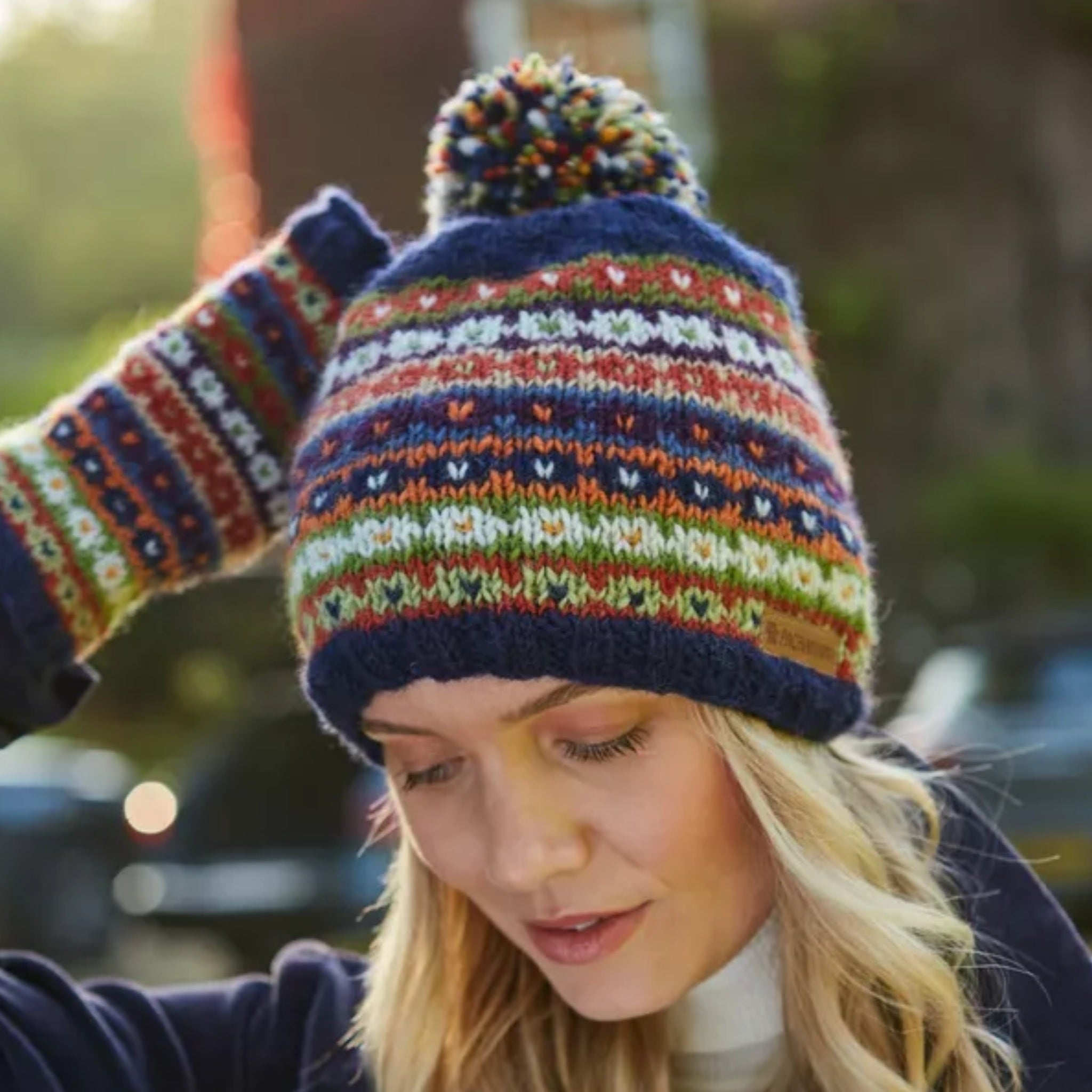 The Hat Shop Pachamama Colorado Wool Bobble Beanie