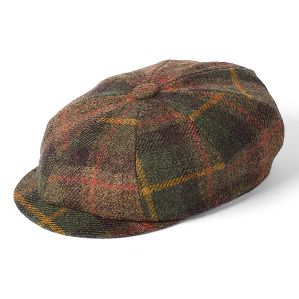 The Hat Shop Failsworth English Tweed Newsboy - Bakerboy Cap Green