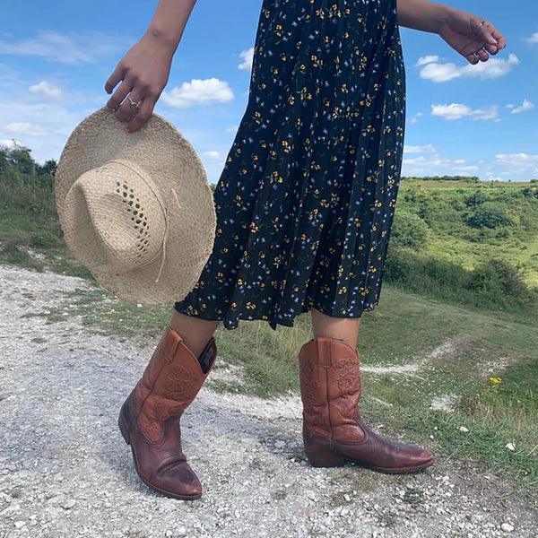 Cowboy Raffia Summer Festival Hat