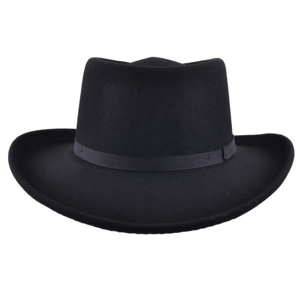 The Hat Shop 100% Wool Gambler Style Hat Black
