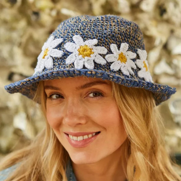 The Hat Shop Pachamama Daisy Chain Sun Hat Denim
