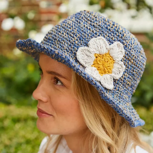 The Hat Shop Pachamama Hemp and Cotton Sun Hat Daisy in Denim