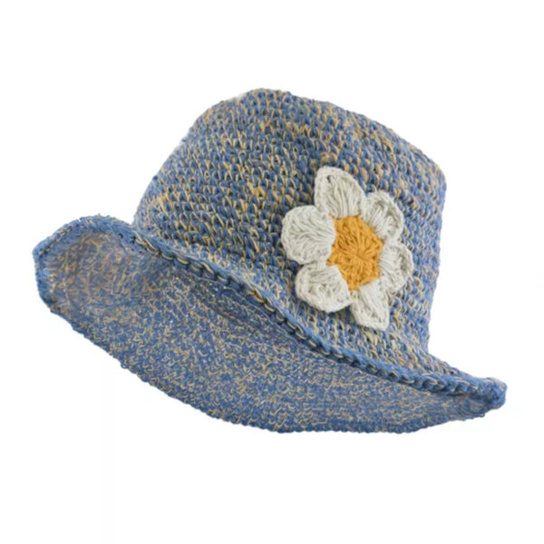 The Hat Shop Pachamama Hemp and Cotton Sun Hat Daisy in Denim