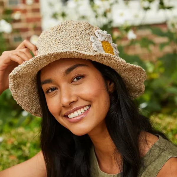 The Hat Shop Pachamama Daisy Sun Hat in Natural