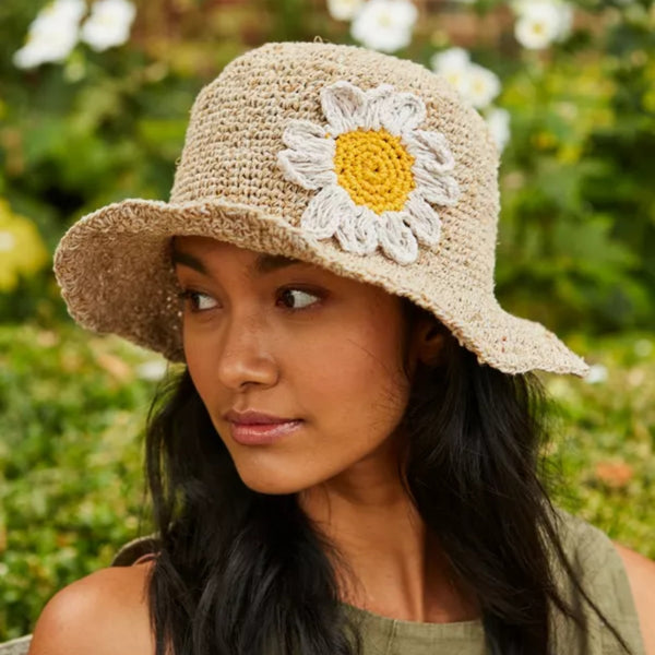 The Hat Shop Pachamama Daisy Sun Hat in Natural