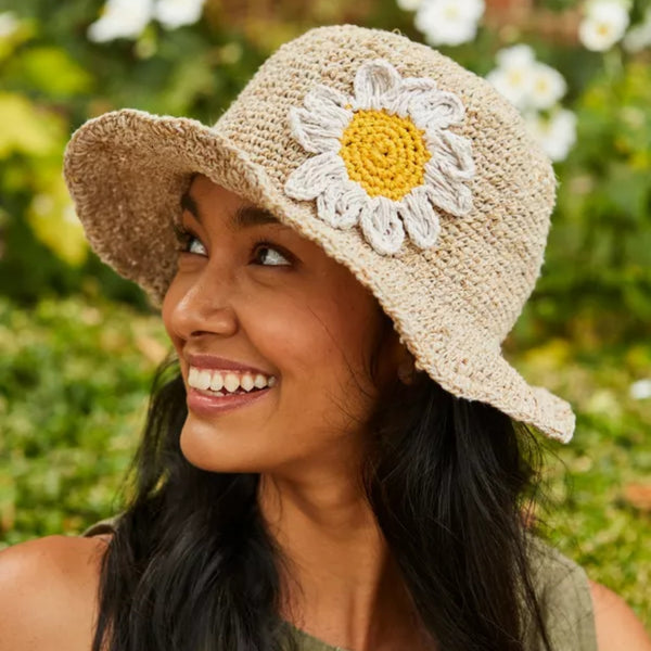 The Hat Shop Pachamama Daisy Sun Hat in Natural