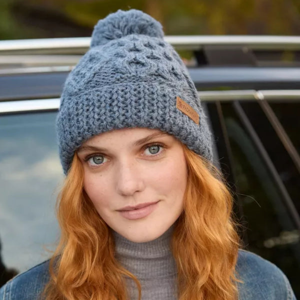 The Hat Shop Pachamama Enniskerry Merino Wool Beanie Slate Blue