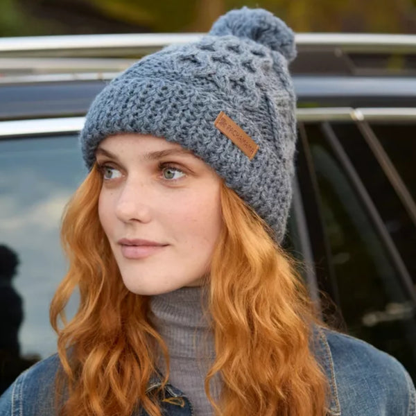 The Hat Shop Pachamama Enniskerry Merino Wool Beanie Slate Blue
