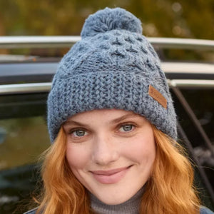 The Hat Shop Pachamama Enniskerry Merino Wool Beanie Slate Blue