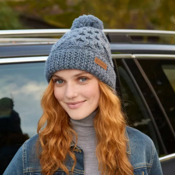 The Hat Shop Pachamama Enniskerry Merino Wool Beanie Slate Blue
