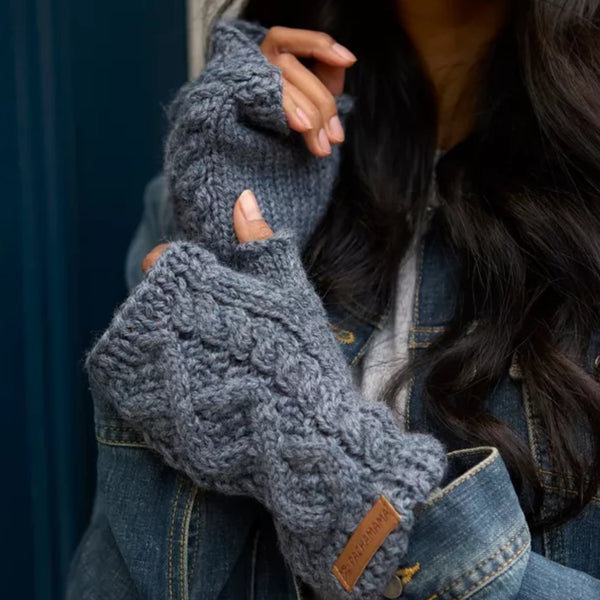 The Hat Shop Pachamama Enniskerry Merino Handwarmers Slate Blue