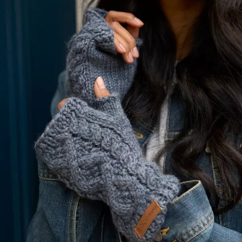 The Hat Shop Pachamama Enniskerry Merino Handwarmers Slate Blue