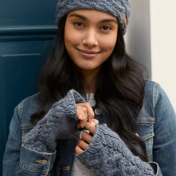 The Hat Shop Pachamama Enniskerry Merino Handwarmers Slate Blue