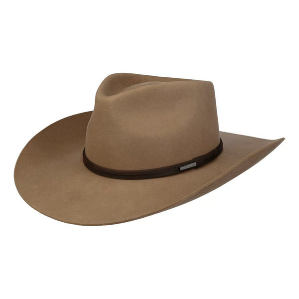 The Hat Shop Evansville Wool Western Hat with Cashmere in Brown