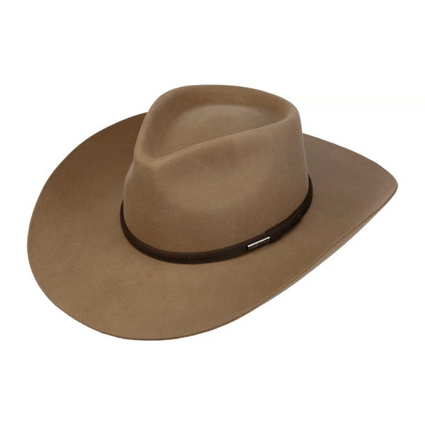 The Hat Shop Evansville Wool Western Hat with Cashmere in Brown