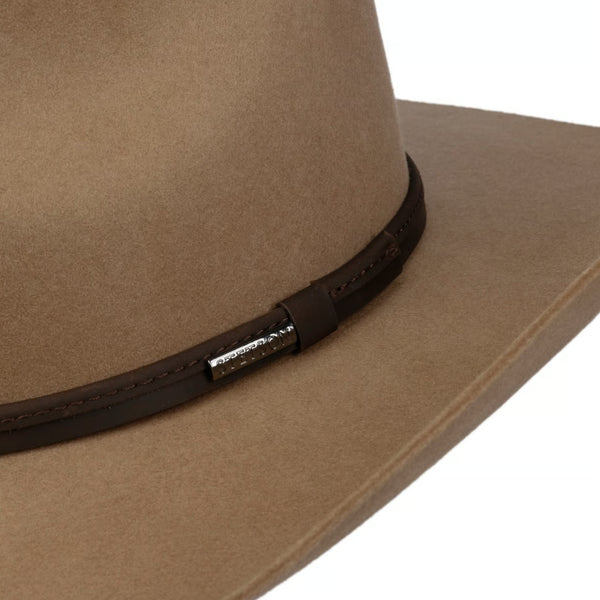 The Hat Shop Evansville Wool Western Hat with Cashmere in Brown