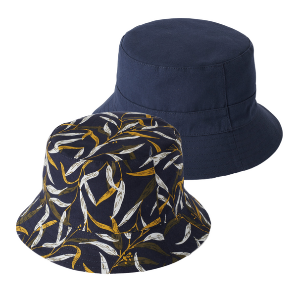 The Hat Shop Failsworth Cotton Reversible Bucket Hat Navy