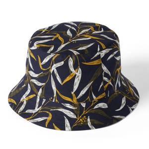 The Hat Shop Failsworth Cotton Reversible Bucket Hat Navy