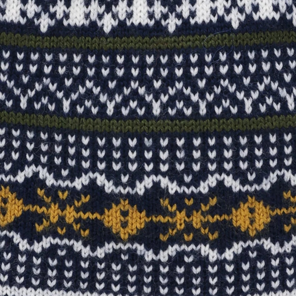The Hat Shop, Tilley 100% Merino Wool Fairisle Beanie in Navy
