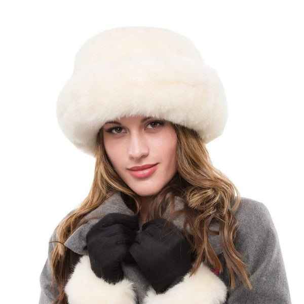 The Hat Shop Denton Geneva Faux Fur white