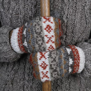 The Hat Shop Ladies Pachamama Finisterre Lined Wool Mittens 'Grey'