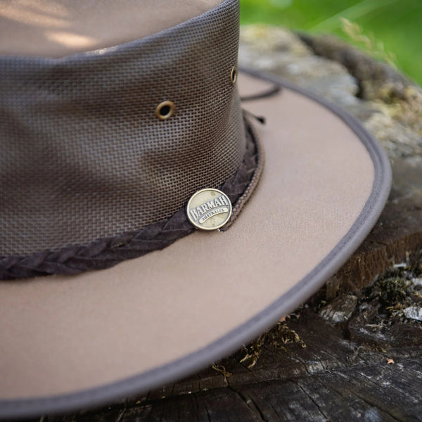 The Hat Shop Foldaway Cooler Brown Canvas Hat Side