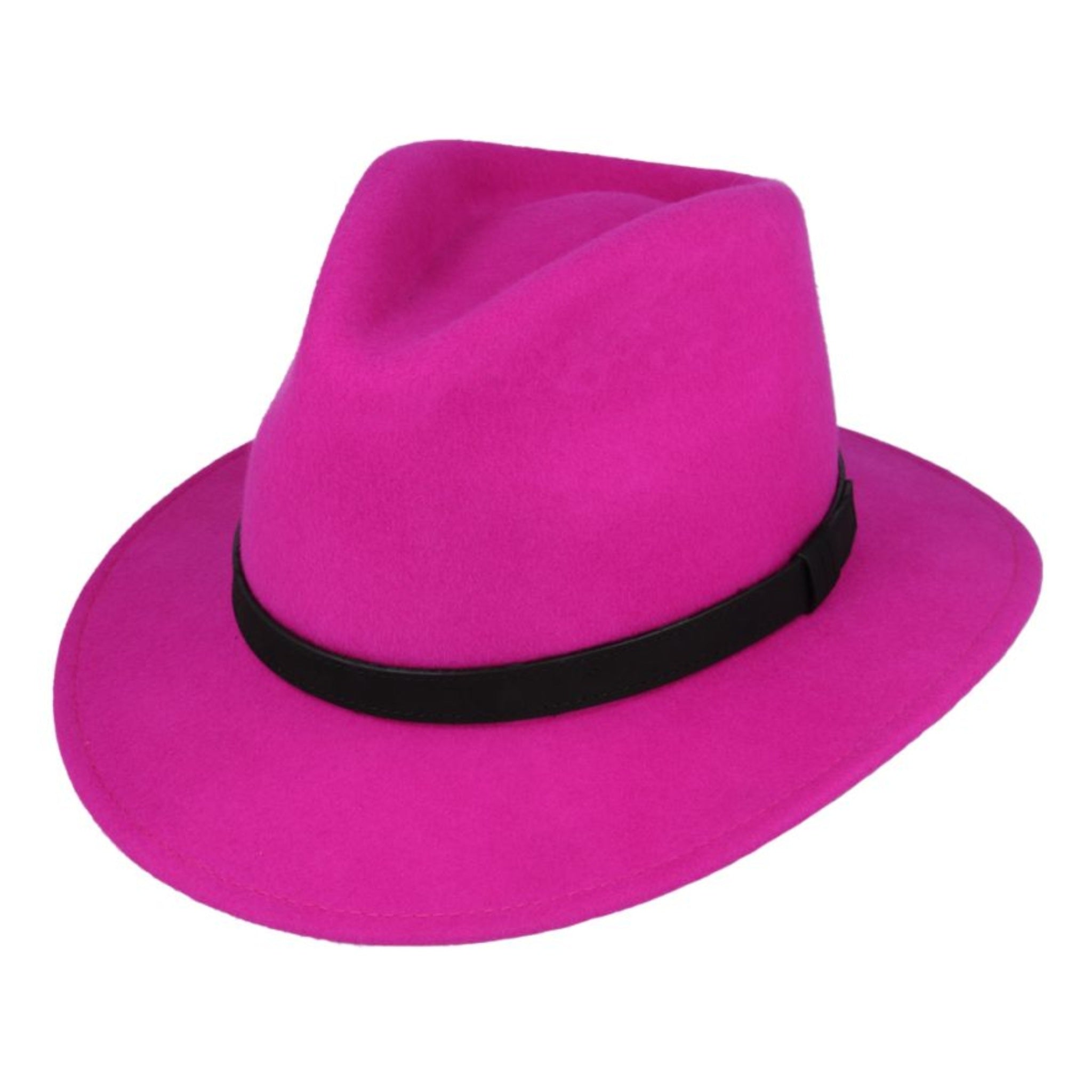 The Hat Shop Maz Wool Felt Fedora 'Fuchsia'