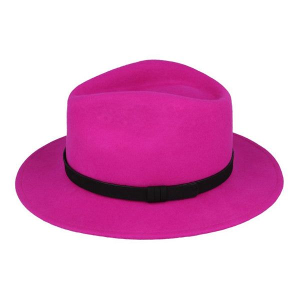 The Hat Shop Maz Wool Felt Fedora 'Fuchsia'