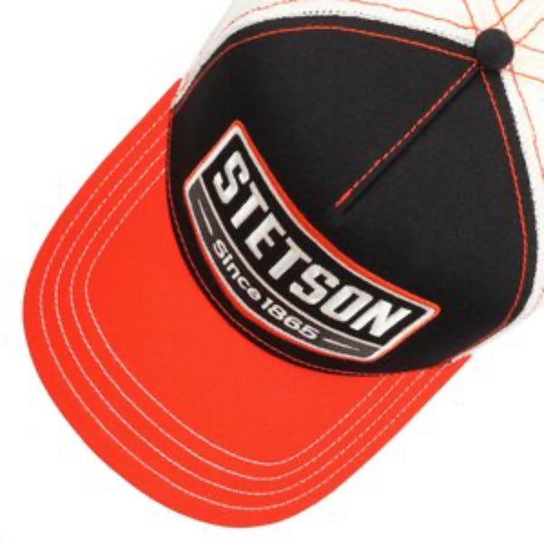 The Hat Shop Stetson Gasoline Trucker Cap in Black and Red