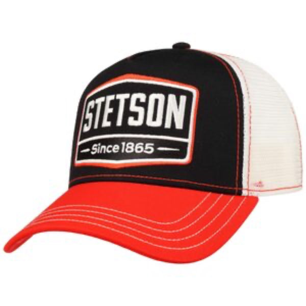 The Hat Shop Stetson Gasoline Trucker Cap in Black and Red