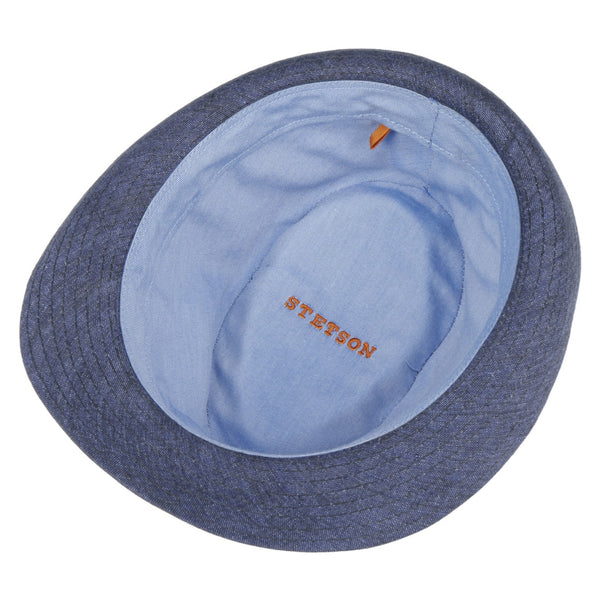 The Hat Shop Stetson Geneva Linen Trilby 'Blue'