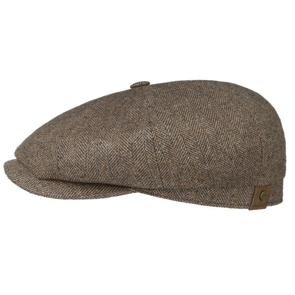 The Hat Shop Stetson Hatteras 100% Silk Bakerboy Cap 'Brown'