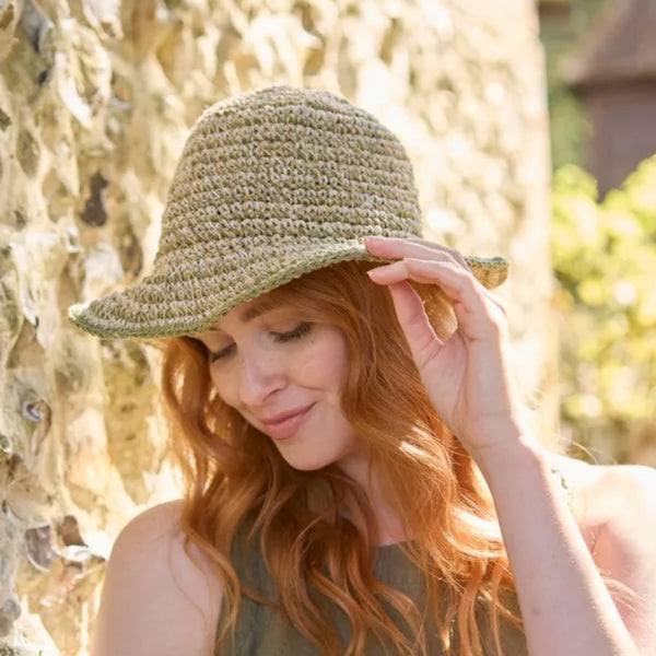 The Hat Shop Pachamama Cotton and Hemp Sun Hat in Sage