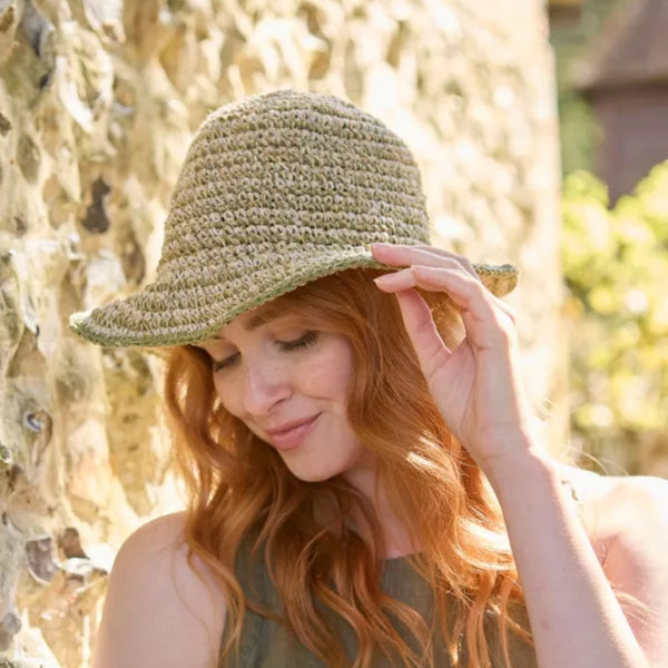 The Hat Shop Pachamama Cotton and Hemp Sun Hat in Sage