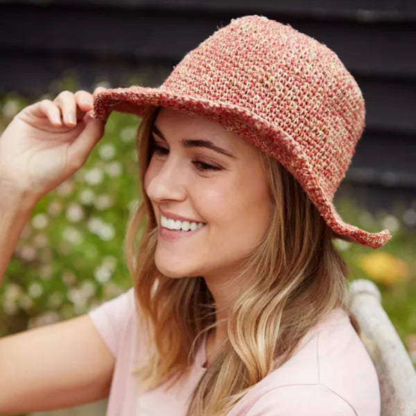 The Hat Shop Pachamama Hemp and Cotton Sun Hat in Terracota