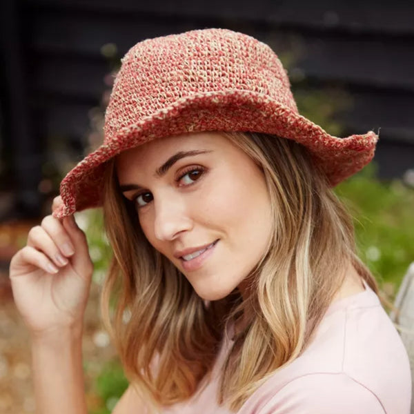 The Hat Shop Pachamama Hemp and Cotton Sun Hat in Terracota